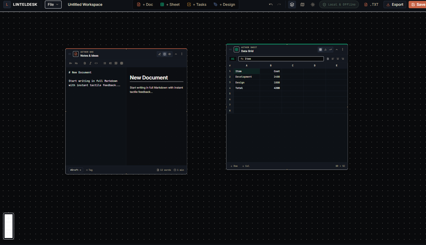 LintelDesk Split Markdown Editor